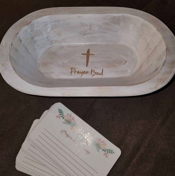 NEW White Prayer Bowl with Cards - Picture 1 of 2